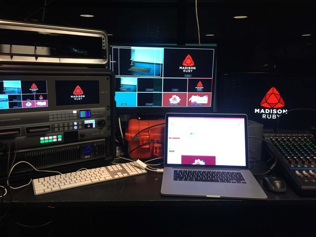 The setup for Madison+ Ruby conference